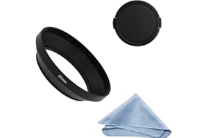 SIOTI Camera Wide Angle Metal Lens Hood with Cleaning Cloth and Lens Cap Compatible with Leica/Fuji/Nikon/Canon/Samsung Standard Thread Lens