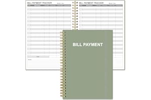 HEVEBOIK Bill Payment Tracker Notebook - Monthly Bill Organizer & Planner for Personal Budgeting Financial, Payments Checklist Organizer, 5.8" x 8.5", Green