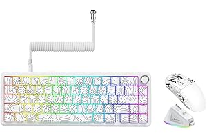ATTACK SHARK 60% Hall Effect Keyboard and X11 Wireless Gaming Mouse,X65 PRO HE Magnetic Keyboard RGB Hot Swap 8KHz Polling Rate,Superlight Mouse w/Charging Dock 22K DPI,Bluetooth/2.4Ghz/Wired Combo