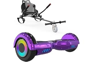 ‎ELEKGO ELEKGO Hoverboards für Kinder, 6.5 Zoll Zweirad Selbstbalancierendes Hoverboards mit Go-Kart, mit LED-Leuchten, Bluetooth Lautsprecher für Jugendliche