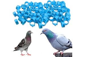 EIHI 100 pieces 8MM Bagues de jambe d'anneau d'oiseau pour Perrot Finch Diamètre Canary Bague à oiseaux（bleu）