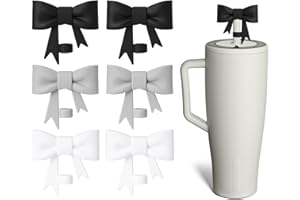 Bekecidi 6 Pezzi di Tappi di Copertura per Cannucce con Fiocco, Tappi di Copertura per Cannucce in Silicone Portatili Tappi di Protezione Antipolvere Riutilizzabili a Forma di Fiocco, 10mm