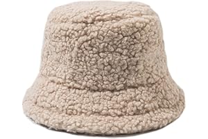 DURINM Chapeau Bob Chapeau de Pêcheur en Peluche Doux et Moelleux Fourrure Bobs Chapeau Duveteux Seau Chapeau d'hiver Pêcheur Chapeau pour Femmes