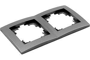 MCPOWER MC POWER Rahmen | FLAIR | für Schalter Steckdosen, 2-fach Steckdosenrahmen Schalterrahmen Doppelrahmen dunkelgrau anthrazit, matt