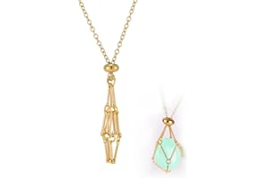 WNV Crystal Holder Necklace, Gold Crystal Stone Holder Necklace, Crystal Necklace for Crystals and Gemstones, Crystal Pendant Necklace Cord for Women