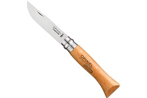 OPINEL - N°06 Carbone - Couteau Pliant de Poche OPINEL Carbone - Couteau de Poche Lame en Acier - Lame Acier 7 cm et Manche en Bois de Hêtre
