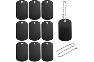 Hyakoz 25 Pièces Plat Rond Estampage Étiquettes Médaille Chien gravée Médaille Plaque Militaire Homme Noire Personnalisé Pendentif Collier pour DIY Porte-clés Bricolage et Projet D'artisanat