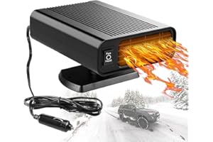 Showvigor Riscaldatore Auto, Sbrinatore Parabrezza Auto 12V, 2 in1 Veloce Riscaldamento o Ventola di Raffreddamento, Presa in Accendisigari, Stufetta per Auto per Tutte Le Auto