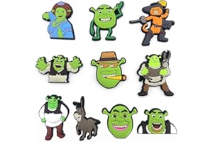 BABIOMS 20 Piezas Sh-rek Adornos de Zapatos,Encantos de Zapatos de Dibujos Animados PVC Durable y Resistente Al Agua Adornos de Zapatos Clog para Decoración de Zapatos, Pulsera Charms para Niñas y Niños