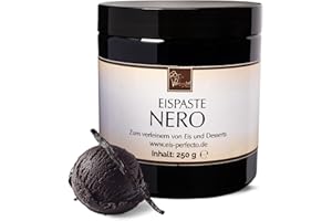 ‎EIS PERFECTO Nero-Eispaste » Schwarzes Vanilleeis » für aromatisches Eis » Auch zum Verfeinern von leckeren, Desserts, Getränke, Pralinen Torten und vielem mehr » Inhalt 250 g