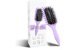 LONGYIER Spazzola per ricci, Spazzola per definire i ricci con punte, per pettinare e modellare i ricci di uomini e donne per ridurre la trazione e la separazione dei ricci (Viola)