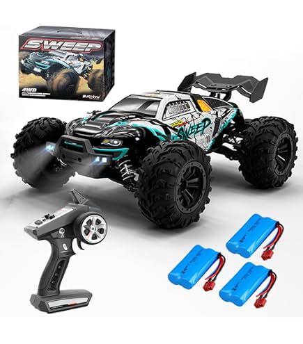 Voiture Télécommandée X‑Verse 1:16 – 70 Km/h, Moteur Brushless, 4WD, Tout-terrain, 3 Batteries, Rouge – RC Haute Vitesse Pour Ado Et Passionné