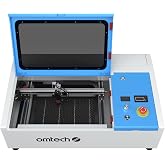 OMTech K40+ 40W CO2 Laser Engraver, 11.8 X 20 cm | Up to 300mm/s | Adjustable Head | Integrated Air Stand | Suitable for Wood
