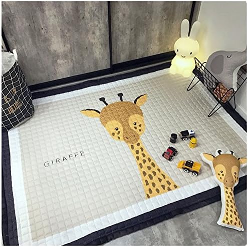 Kids Cartoon Carpet Rugs Baby Cotton Non-slip Crawling Mat 145 x 195 CM (Giraffe)