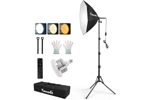Softbox belysningsset 20 x 20 tum professionell fotostudio ljus – 95 W LED-lampa (3 000–7 500 K) för fotografering, videoinsp