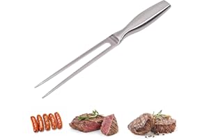 DQIUNAX Fleischgabel Edelstahl, Lange Gabel WMF, Fleischgabel Zum Grillen Und Tranchieren, Edelstahl Grillgabel Mit Ergonomischem Griff, Ideal Für Camping Und Küche, 27 Cm