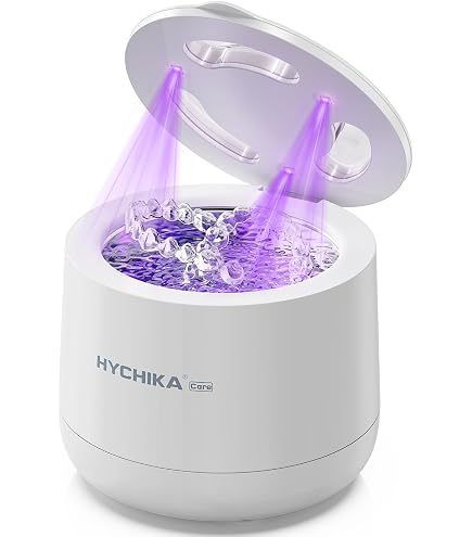XJUGEZ Ultraschallreiniger 42 KHz – 24 W, 180 Ml, Mit UV-Lampe, Für Zahnspangen, Prothesen & Schmuck, Schwarz