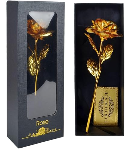 Rosa Eterna Placcata Oro 24K - Regalo Romantico Per San Valentino, Anniversari E Feste - Foto 5