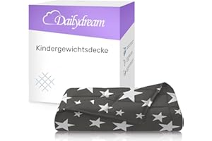 ‎DAILYDREAM Dailydream Children's Weighted Blanket 100% Cotton, 3.2 kg, 104 x 150 cm, Stars Motif