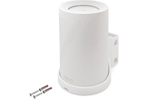 MOBILEFOX Soporte de Pared Compatible con TP-Link Deco BE65 Wi-Fi 7 Mesh WLAN BE9300 | 2 Piezas | Soporte Robusto con gestión de Cables y ventilación | Kit de Montaje en Pared con Tacos y Tornillos incluidos