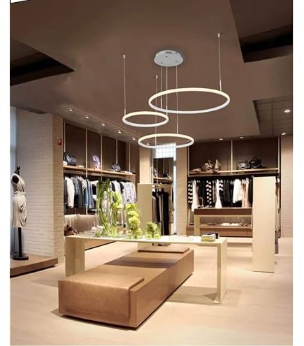 Lampadario Sospeso Led 120w 4 Cerchi Pendente Cerchio Rotondo Con Anelli Bianco Design Moderno Per Camera Salotto Naturale 58267999
