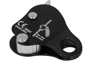 equlup Climbing Rope Grabber, Self-Locking Stop Descending Device Aluminum Alloy 8-13mm Climbing Rope Grab Stopper for Outdoor Climbing, Mountaineering