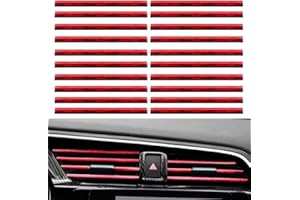 20 Stück Youzzei Auto Lüftungsschlitz Dekoration, 20CM DIY Car Air Vent Decoration, PVC Auto Deko Innenraum Lüftungsgitter Innenausstattung Streifen für die Meisten Lüftungsschlitze (Eis Rot)