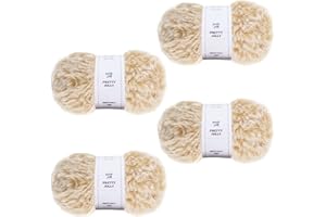 Pretty Jolly - Lot de 4 écheveaux de fil en fausse fourrure super doux et moelleux pour crochet, tricot, polyester (gingembre)