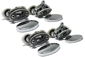 LINWNIL Linwil, set di 4 rotelle doppie per porta del box doccia, in lega di metallo, forma ovale, 23 mm