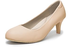 EDITCOZY Women Court Shoes Low Heel Dress Shoes Closed Toe Heels Pumps Wedding Shoes