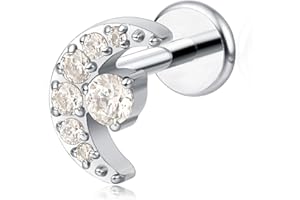 Limerencia 18G Piercing Oreja Titanio, F136 Pendientes Titanio Mujer 6 8 10mm Piercing Helix Hipoalergénico, Conch Tragus Cartílago para Oidos Sensibles para Hombre y Mujer.