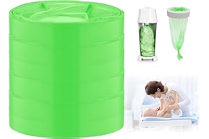 BUTBU 6-pak wkładów do kosza na pieluchy, 4,5 m, worki na pieluchy dla niemowląt, wkłady do pojemników na pieluchy kompatybilne z Tommee Tippee, Twist and Click, Angelcare, Litter Genie, zielone