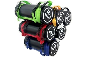 UOBEKETO Fitness Sandbag Entrenamiento de Levantamiento de Pesas Sandbag Kettlebells con Bolsas de Soporte de Peso, PVC Bolsa de Arena de Peso Ajustable con Asas