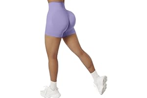 RXRXCOCO Damen Scrunch Butt Push Up Gym Sport Shorts Seamless Booty Kurze Sporthose Laufhose Radlerhose