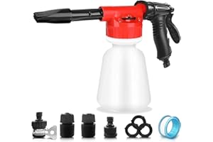 Sonpen Schaumsprüher Auto, 1000ml Einstellbar Schaumpistole Autowäsche, Großraum-Schaumlanze mit Anti-Leck-Band, 2 in 1 Schaumkanone für Waschen, GartenbewäSserung, Haustierdusche