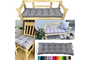 Olenka Coussin de Banc de Jardin Siègen Patio Meuble d'Extérieur intérieur terrasse Balcon Porche (105 x 40 x 8 cm, Gris)