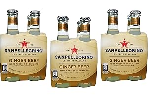 12x San Pellegrino Ginger Beer, bevanda analcolica italiana rinfrescante gassata con note di zenzero, bottiglia di vetro da 20cl