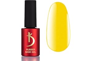 Kodi Professional Rubber Base Gel - Base Coat Shimmer Yellow Neon -7ml- Unterlack - Nagellack - Gel Nägel - Gellack Gelbe - UV Nagellack