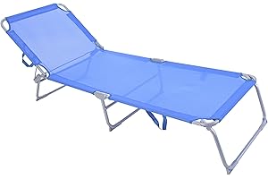 NORDIQ LET'S MAKE HOME NORDIQ - Tumbona Plegable - Tumbona Jardin – Tumbonas Jardin Exterior Reclinables con Respaldo Ajustable – Tumbonas de Acero 19 mm para Terraza y Piscina - Ligera y Resistente - Azul