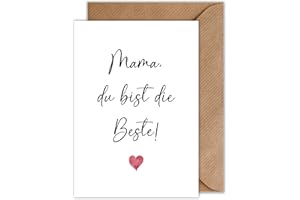 ‎WBDESIGNZ WBdesignz Muttertag Karte mit Umschlag - Mama Karte zum Geburtstag Glückwunschkarte Mama du bist die Beste (DIN A6)