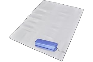BLUESEABUY Tapis Isolant Camping 200 * 150cm Tapis Isolant en Aluminium Pliable Tapis de Couchage en Mousse pour Extérieur Camping Randonnée Pique-Nique (Argent)
