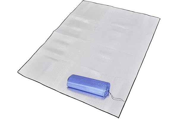 Isoleringsmatta av aluminiumfolie, liggmatta, 200 x 150 cm, värmeisolerande skummattor, isolerande filt, ultralätt golvmatta, vikbar tältmatta, sovmatta, kompakt, lätt termomatta för camping, yoga, sport