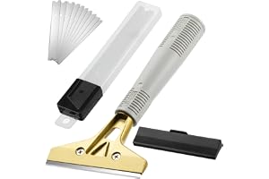 Rengöringsklingor flintronic skrapa, tapetborttagare med 10 blad, 10 cm (4 tum) tapetskrapa med gummihandtag, skrapa med gummihandtag, färgskrapa för borttagning