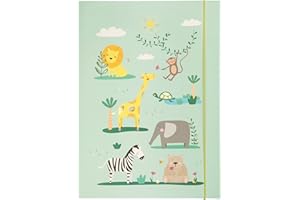 folia 69014 - Sammelmappe A3 Hot Foil Happy Safari, aus stabilem Karton mit Gummiband