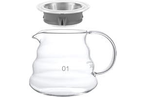 ITODA Clear Glass Coffee Carafe Portable Heat Resistant Coffee Pot Serving Jug for Moka Hand Pour Drip Kettle Teapot Coffee Cup with Handle 360ML