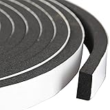 G-CHARGE Single Side High Density Self Adhesive Foam Seal Tape, Weather Stripping Doors and Window Insulation Soundproofing, (12mm x 6mm x 5 Meter): 
