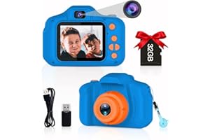 BAISIQI Kids Selfie Camera for Boys Girls Age 3 4 5 6 7 Digital Cameras for Children 12MP Toys Camera with 32G SD Video Camera Camcorder Idea Gifts for Toddler Christmas Birthday Present
