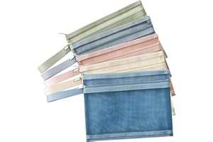 GESDYO 5 Color Mesh Zipper Pouch Bags,Colored Double-Layer Toy Storage Bags with Zipper, Nylon Board Game Storage, Breathable See Puzzle Building Blocks Toy Storage Bag with Handle (A5)