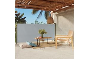 puraday 140x300 cm Seitenmarkise Ausziehbar Grau Terrassen-Sichtschutz Balkon Seitenwand Stilvolle Seitenmarkise Wind- Und Sonnenschutz Sichtschutz Und Einfache Installation