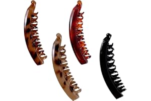 BIPL 4 Stück Groß Banana Clip, Vintage Bananen Haarspange, Dünnes Dickes Haar für Bananenspange Haare, Damen Rutschfeste Pferdeschwanz Halter Clip, für Modische Frisuren und Haarstyling